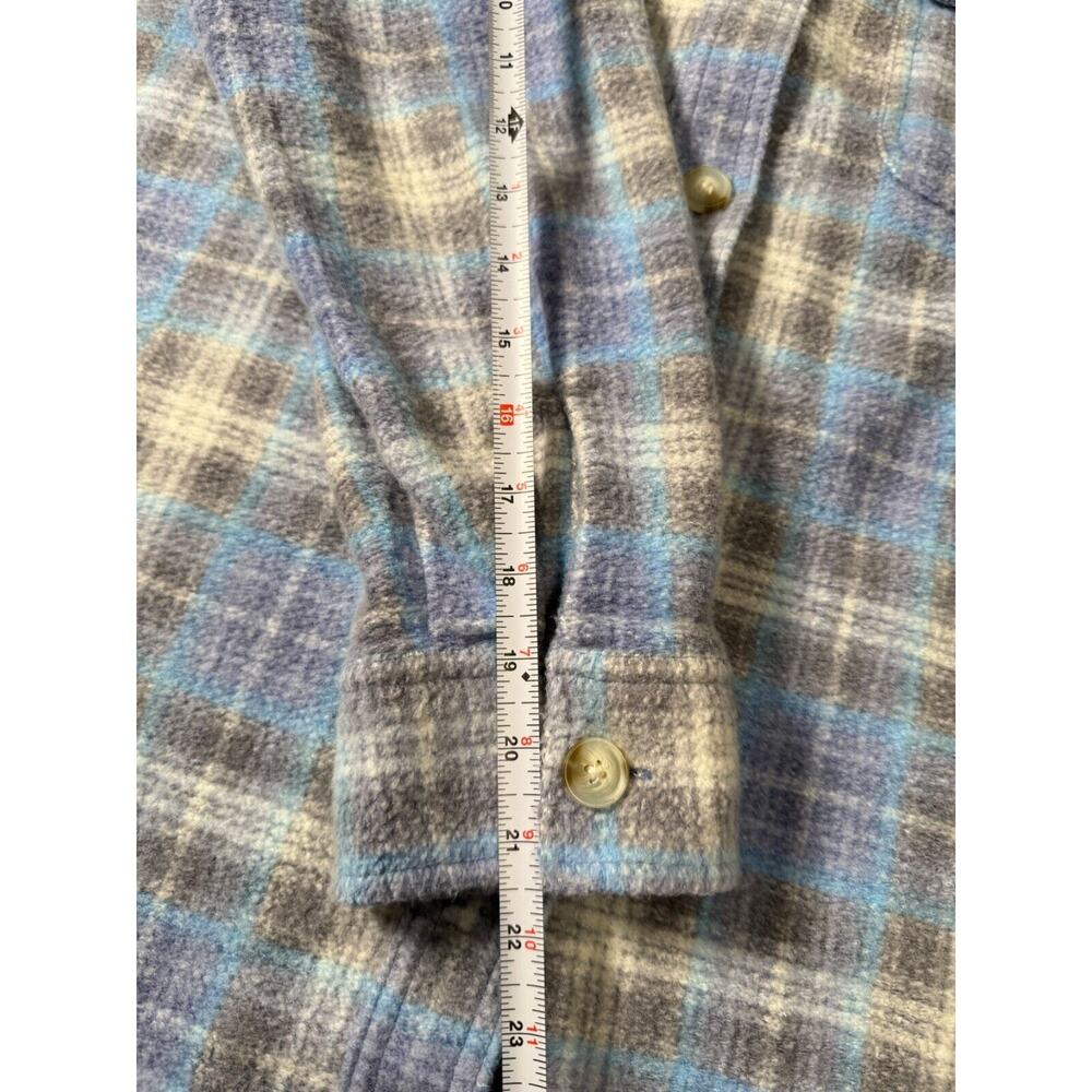 American Eagle Blue Plaid Cozy Fleece Shirt Jacket Shacket Womens Size M - Picture 6 of 6